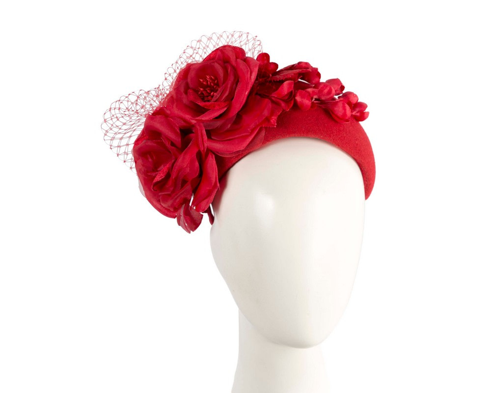 Red winter designers flower headband by Fillies Collection - Hats From OZ
