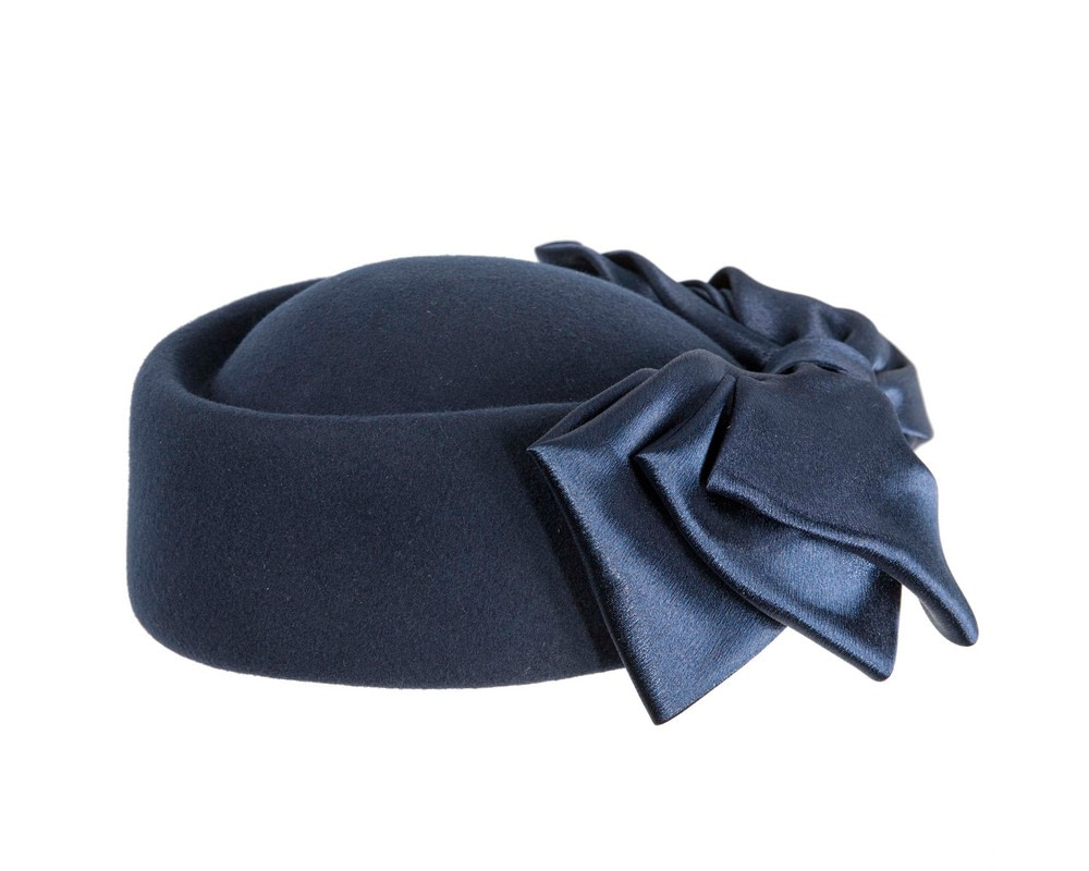 Navy felt beret with bow by Fillies Collection - Hats From OZ Navy felt beret with bow by Fillies Collection - Image 4