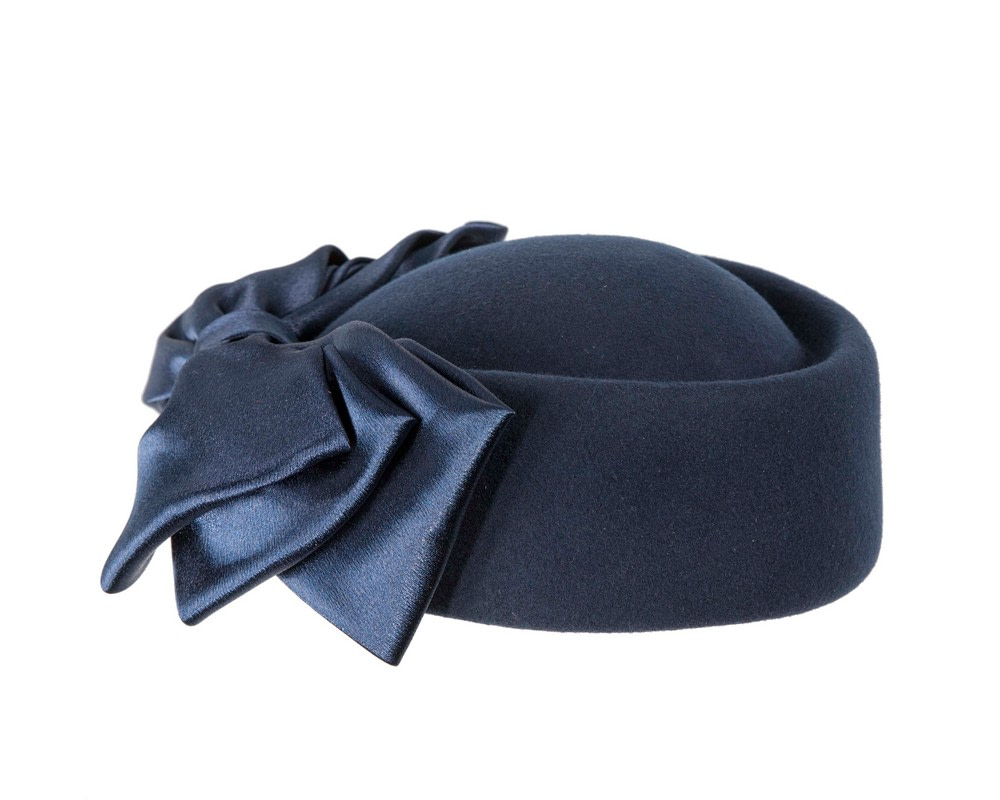 Navy felt beret with bow by Fillies Collection - Hats From OZ Navy felt beret with bow by Fillies Collection - Image 3