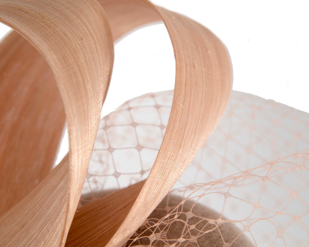 Nude winter pillbox with face veil by Fillies Collection - Hats From OZ Nude winter pillbox with face veil by Fillies Collection - Image 5