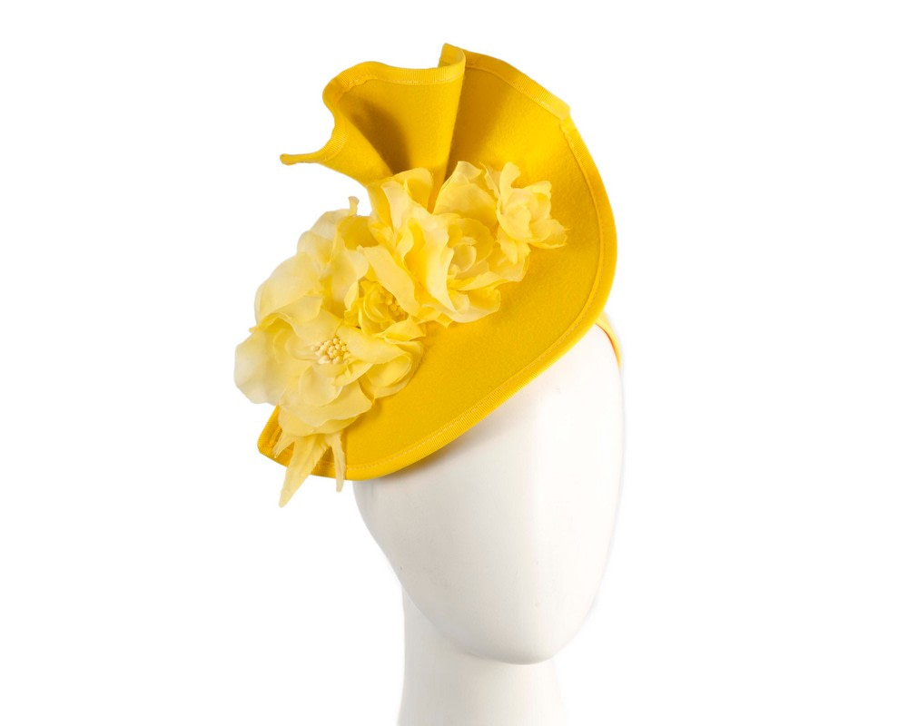 Yellow winter races fascinator by Fillies Collection - Hats From OZ