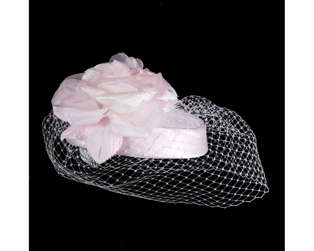 Pink Australian Made Pillbox Fascinator - Hats From OZ Pink Australian Made Pillbox Fascinator - Image 4