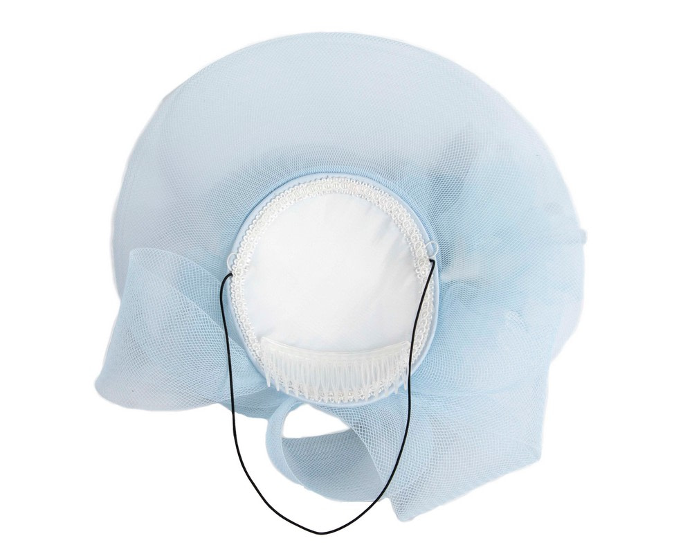 Custom made light blue cocktail hat with flowers - Hats From OZ Custom made light blue cocktail hat with flowers - Image 6