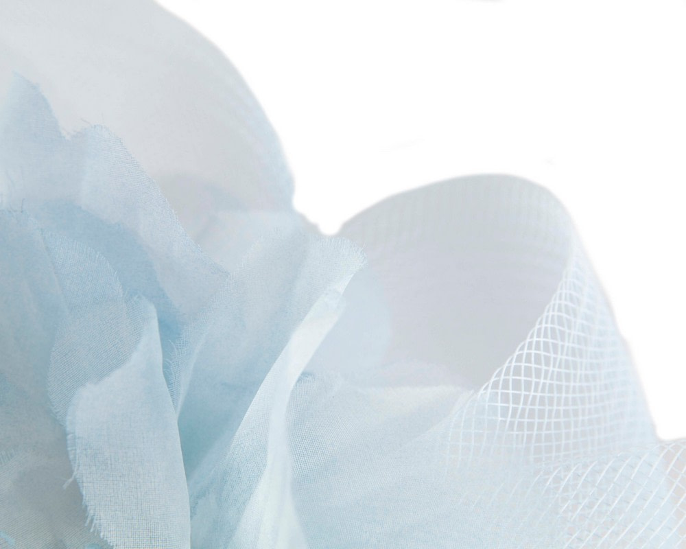 Custom made light blue cocktail hat with flowers - Hats From OZ Custom made light blue cocktail hat with flowers - Image 5