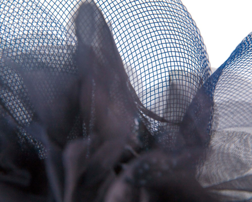 Custom made navy cocktail hat with flowers - Hats From OZ Custom made navy cocktail hat with flowers - Image 5