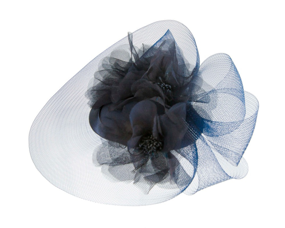 Custom made navy cocktail hat with flowers - Hats From OZ Custom made navy cocktail hat with flowers - Image 4