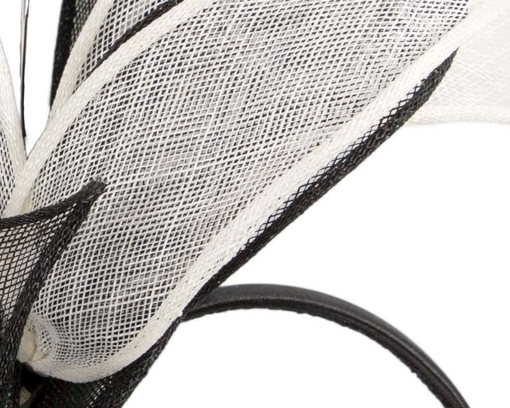 Exclusive black & white sinamay fascinator - Hats From OZ Exclusive black & white sinamay fascinator - Image 3