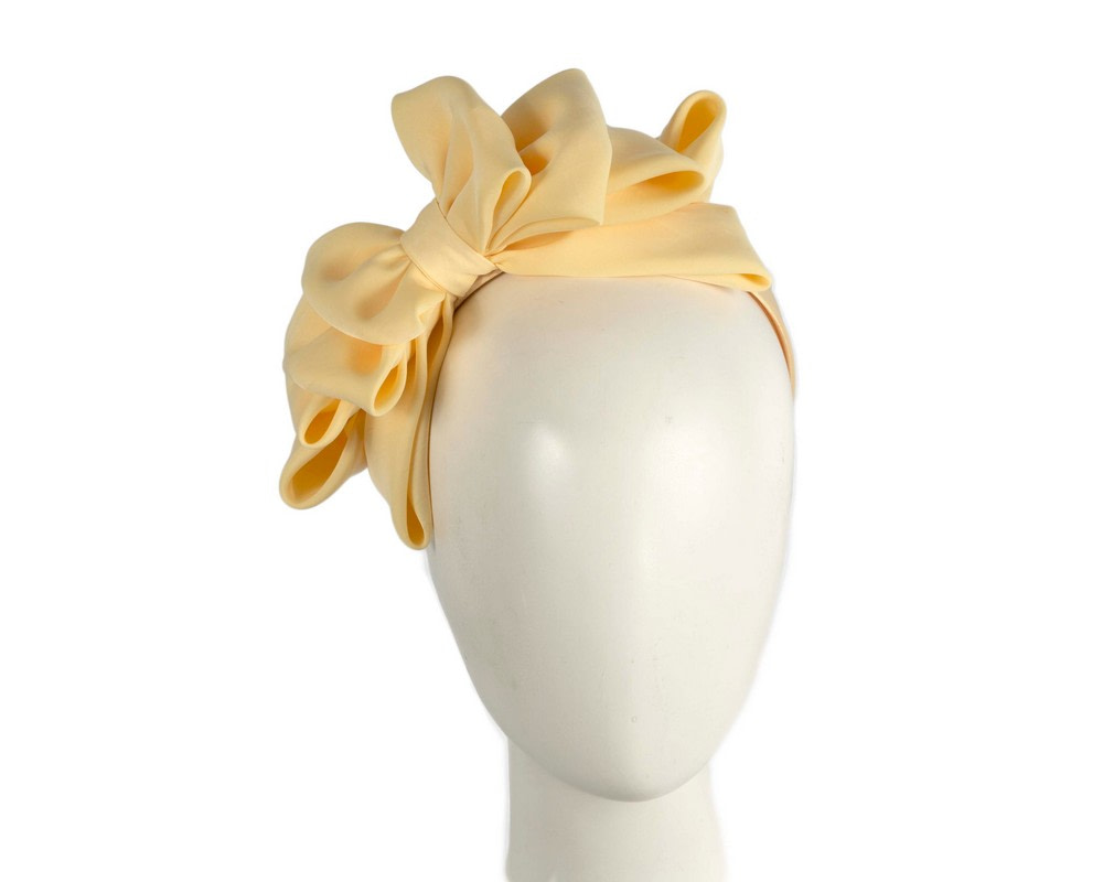 Limited edition light yellow bow fascinator - Hats From OZ