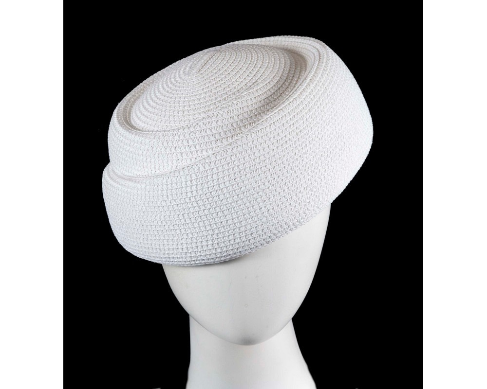 Stylish white pillbox hat by Max Alexander - Hats From OZ