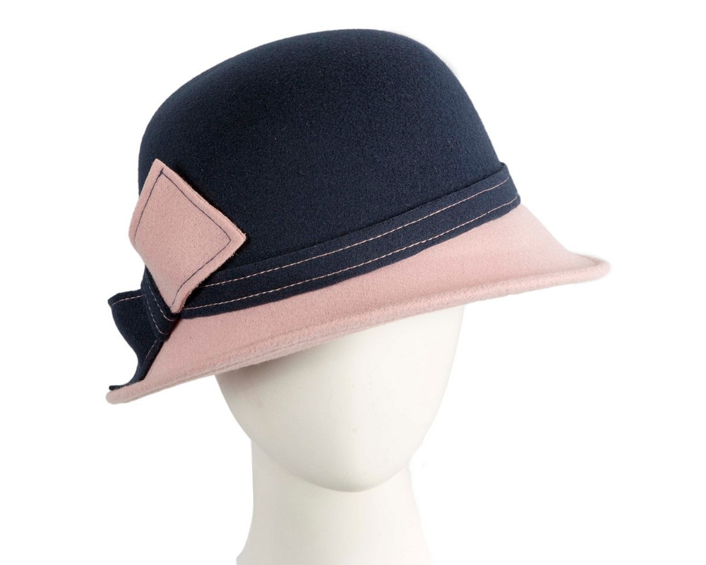 Navy & Pink Winter Fashion Hat by Max Alexander - Hats From OZ