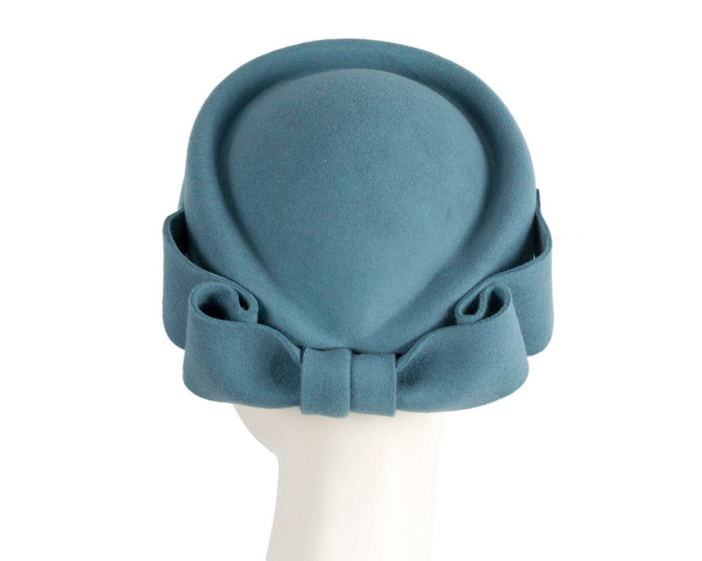Blue Grey Max Alexander Felt Pillbox Hat – Classic Winter Style - Hats From OZ