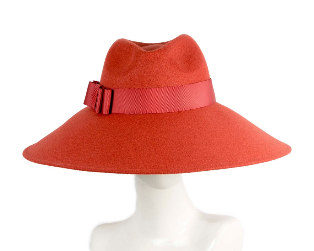 Orange wide brim winter hat by Max Alexander - Hats From OZ