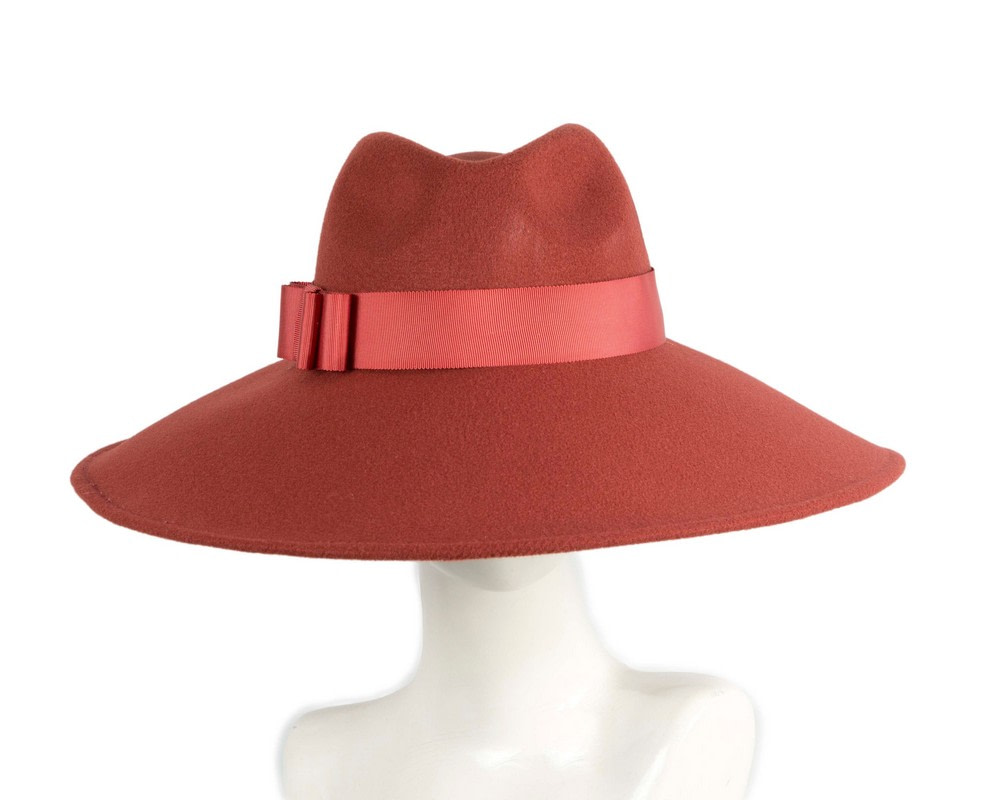 Rust Orange wide brim winter hat by Max Alexander - Hats From OZ