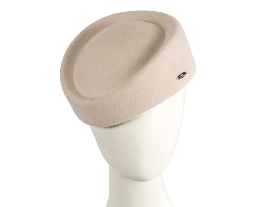 Classic Stewardess Cream Felt Pillbox Hat by Max Alexander - Hats From OZ
