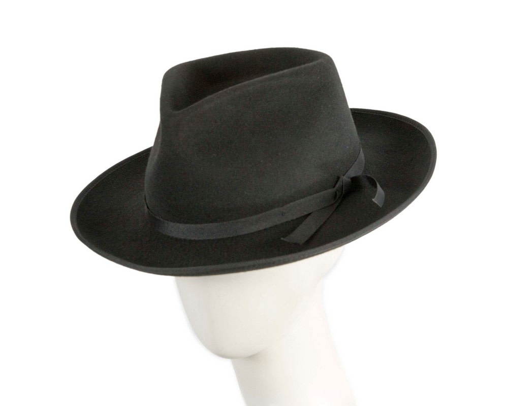 Max Alexander Black Heritage Fedora – Structured Wool Felt - Hats From OZ | M190B Max Alexander Black Heritage Fedora – Structured Wool Felt - Hats From OZ