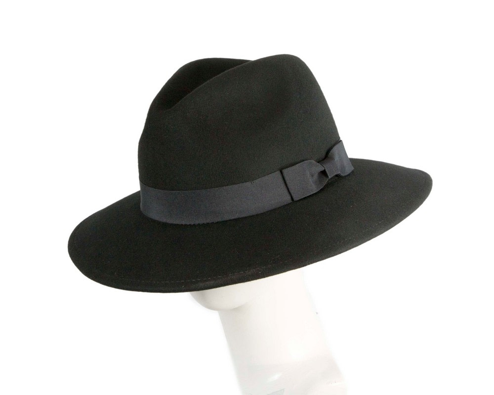 Black Max Alexander Flat Brim Fedora - Hats From OZ | M192B Black Max Alexander Flat Brim Fedora - Hats From OZ