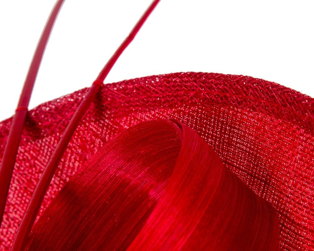 Large red sinamay fascinator by Max Alexander - Hats From OZ Large red sinamay fascinator by Max Alexander - Image 4