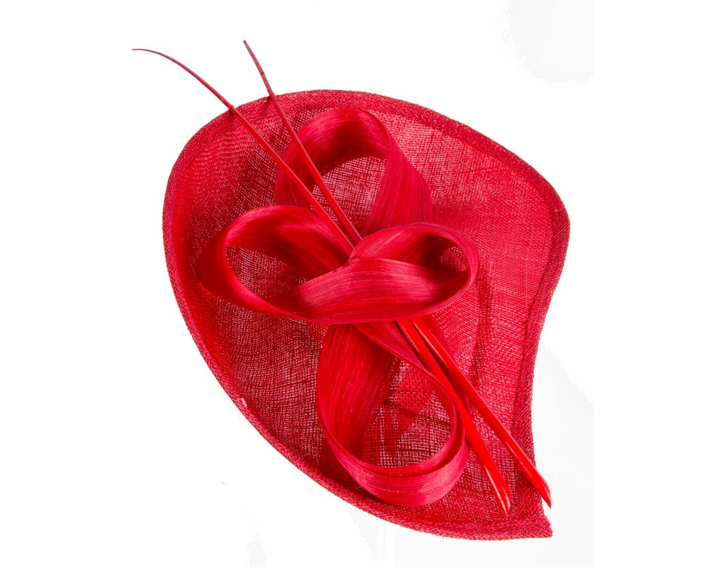 Large red sinamay fascinator by Max Alexander - Hats From OZ Large red sinamay fascinator by Max Alexander - Image 3