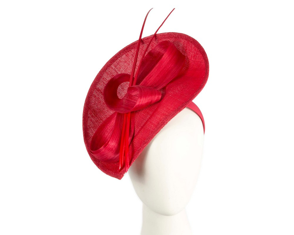 Large red sinamay fascinator by Max Alexander - Hats From OZ