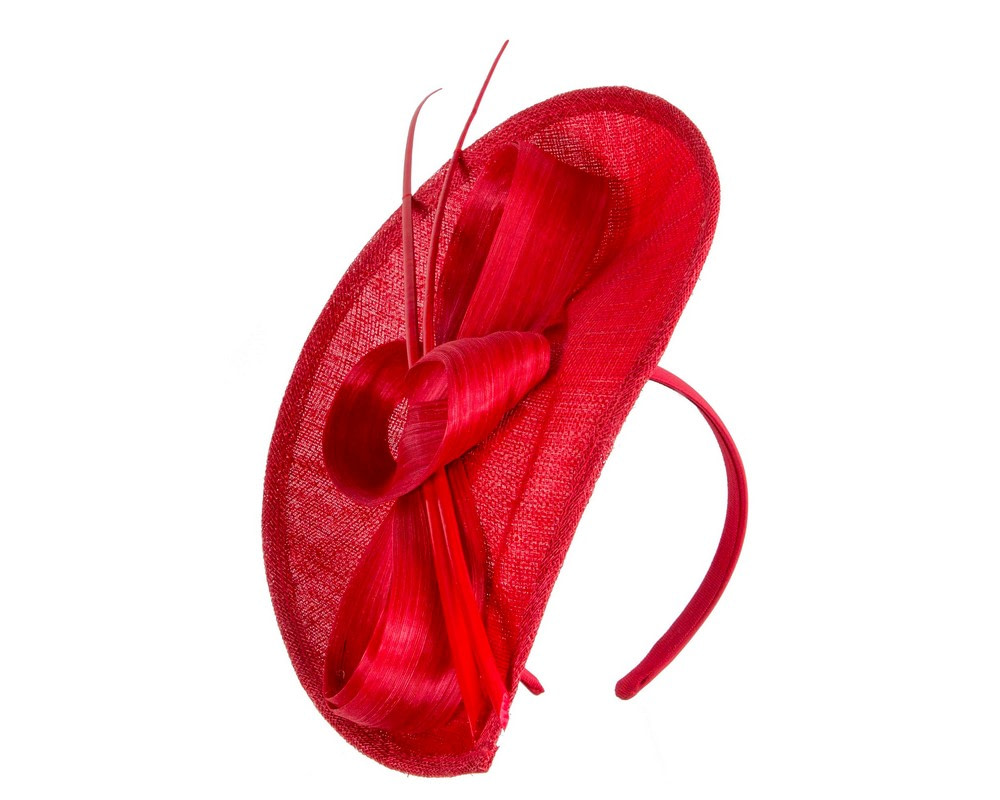Large red sinamay fascinator by Max Alexander - Hats From OZ Large red sinamay fascinator by Max Alexander - Image 2