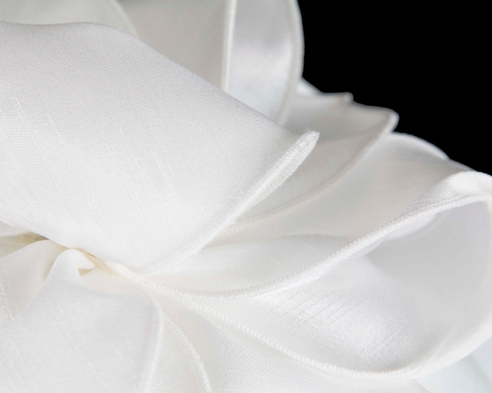 White shantung fascinator by Max Alexander - Hats From OZ White shantung fascinator by Max Alexander - Image 3