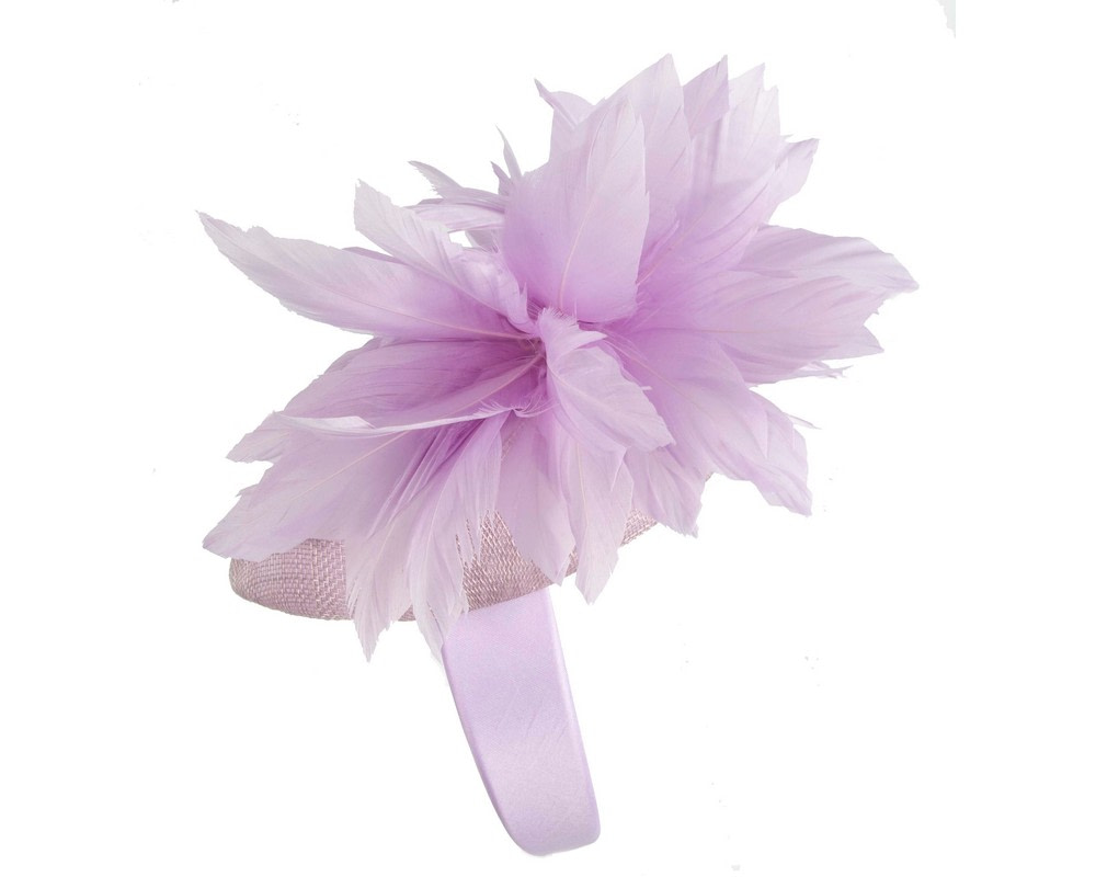 Lilac feather spring facing fascinator - Hats From OZ Lilac feather spring facing fascinator - Image 4