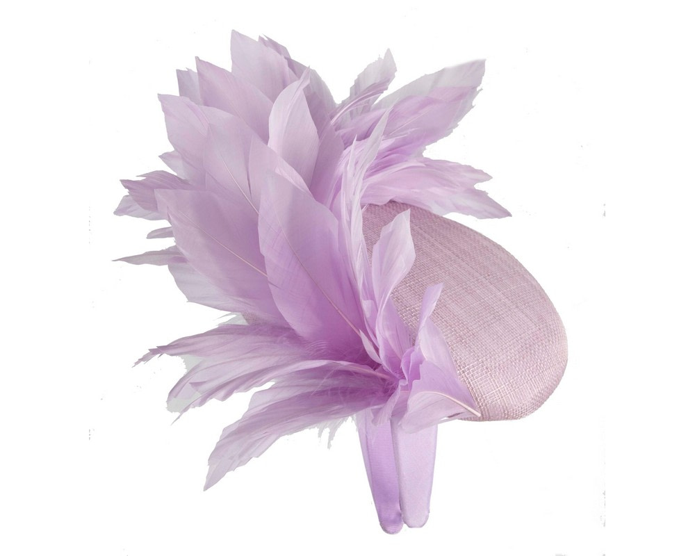 Lilac feather spring facing fascinator - Hats From OZ Lilac feather spring facing fascinator - Image 3