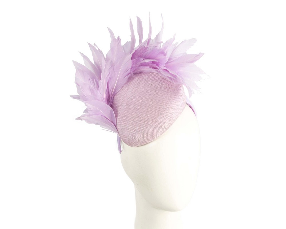 Lilac feather spring facing fascinator - Hats From OZ | S283LI Lilac feather spring facing fascinator - Hats From OZ