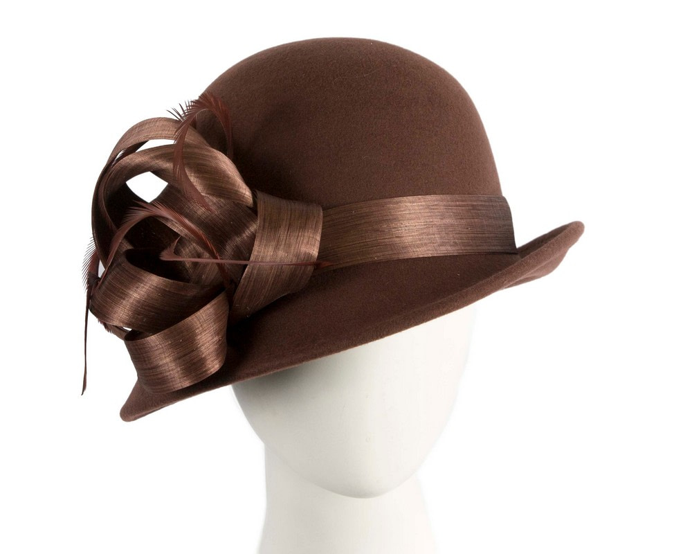 Exclusive chocolate brown cloche winter hat by Fillies Collection - Hats From OZ