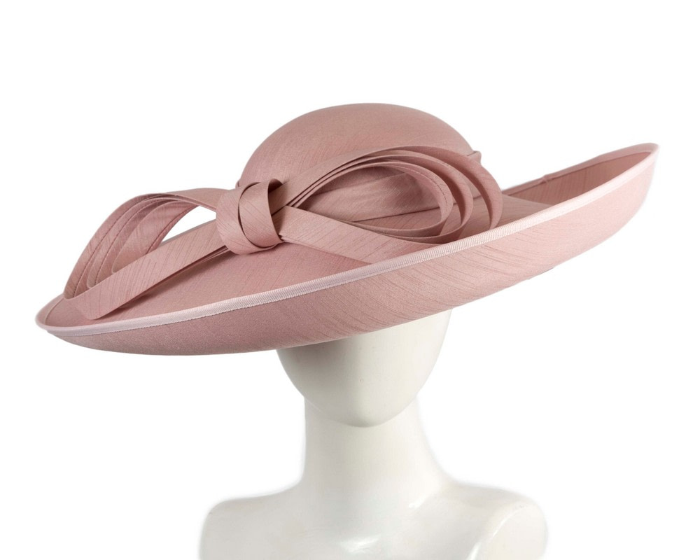 Dusty Pink wide brim racing hat by Max Alexander - Hats From OZ Dusty Pink wide brim racing hat by Max Alexander
