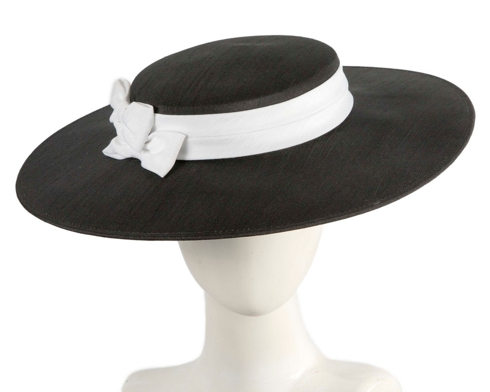 Black & White boater hat by Max Alexander - Hats From OZ | MA1016BW Black & White boater hat by Max Alexander - Hats From OZ