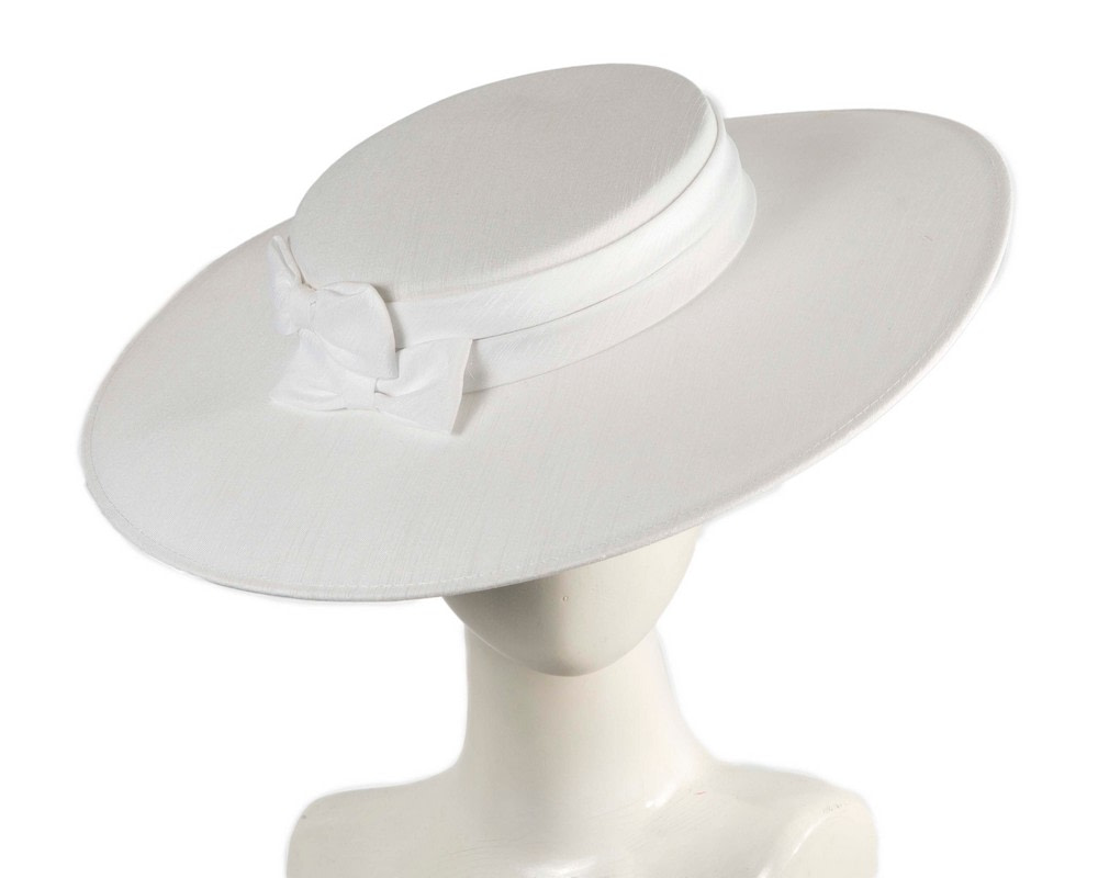 White boater hat by Max Alexander - Hats From OZ | MA1016WHT White boater hat by Max Alexander - Hats From OZ