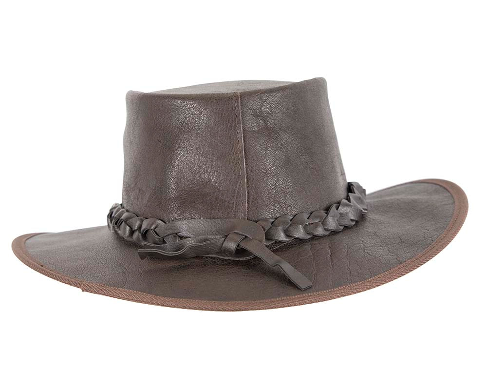 Brown Australian Buffalo Leather Bush Outback Jacaru Hat - Hats From OZ UK Brown Australian Buffalo Leather Bush Outback Jacaru Hat - Image 7