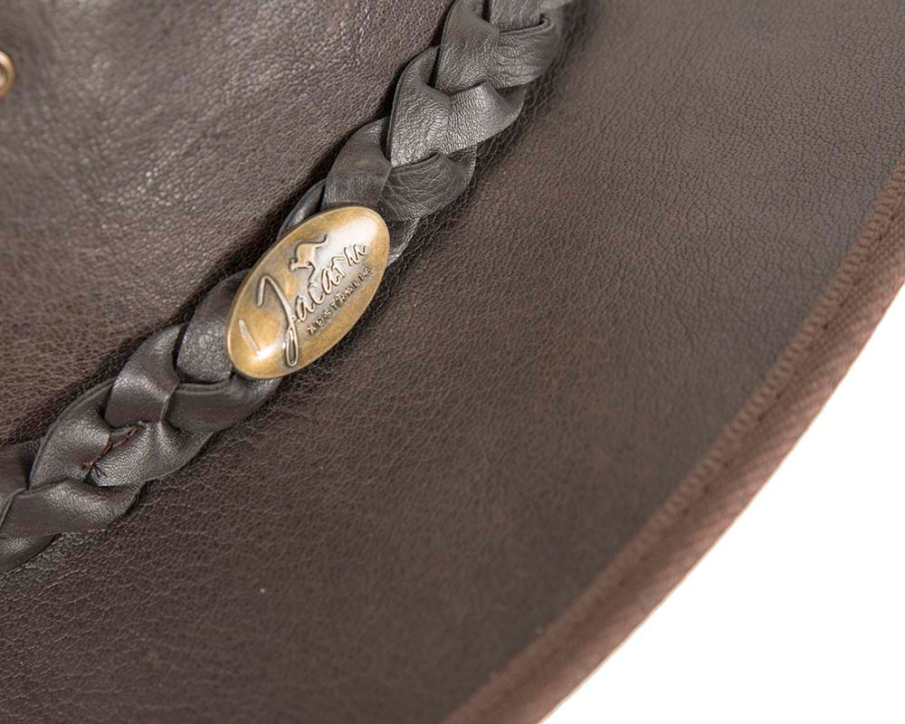 Brown Australian Buffalo Leather Bush Outback Jacaru Hat - Hats From OZ UK Brown Australian Buffalo Leather Bush Outback Jacaru Hat - Image 4