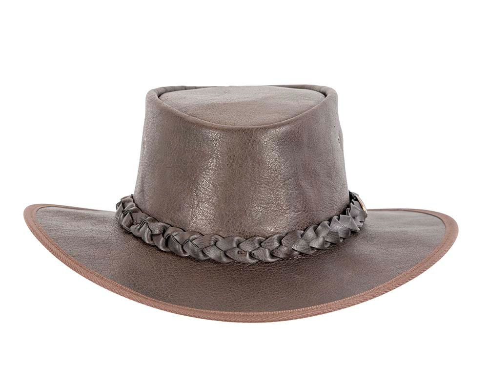 Brown Australian Buffalo Leather Bush Outback Jacaru Hat - Hats From OZ UK Brown Australian Buffalo Leather Bush Outback Jacaru Hat - Image 3