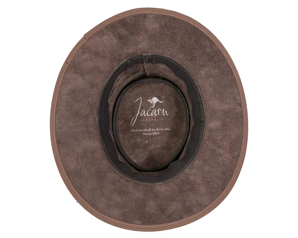 Brown Australian Buffalo Leather Bush Outback Jacaru Hat - Hats From OZ UK Brown Australian Buffalo Leather Bush Outback Jacaru Hat - Image 6