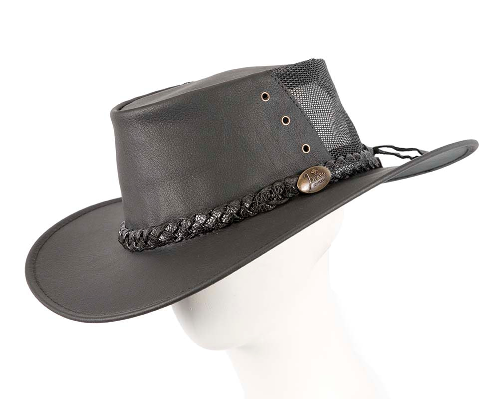 Black Australian Kаngаrоо Leather Cooler Jacaru Hat - Hats From OZ UK
