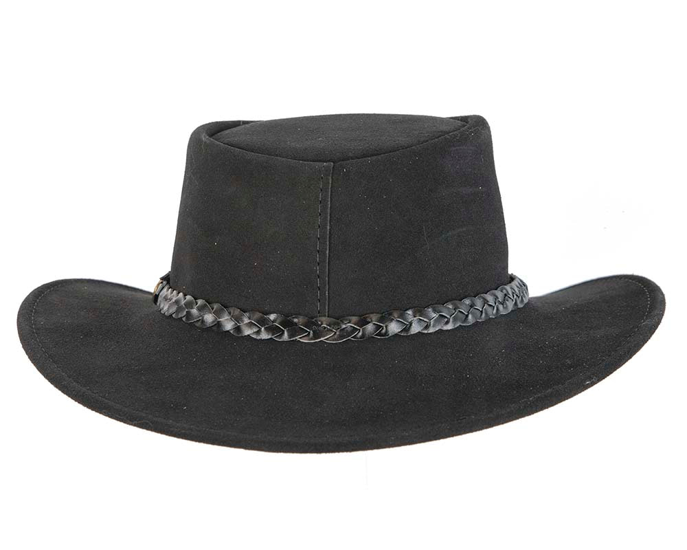Black Australian Leather Bush Outback Jacaru Hat - Hats From OZ UK Black Australian Leather Bush Outback Jacaru Hat - Image 6