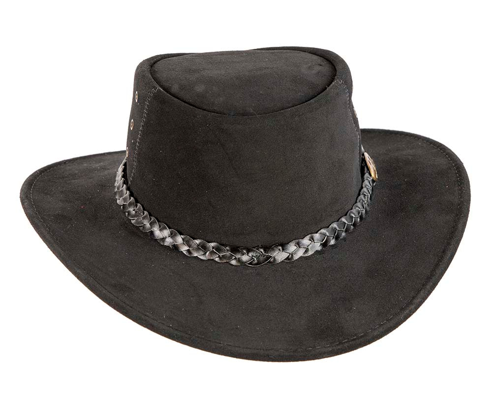 Black Australian Leather Bush Outback Jacaru Hat - Hats From OZ UK Black Australian Leather Bush Outback Jacaru Hat - Image 4