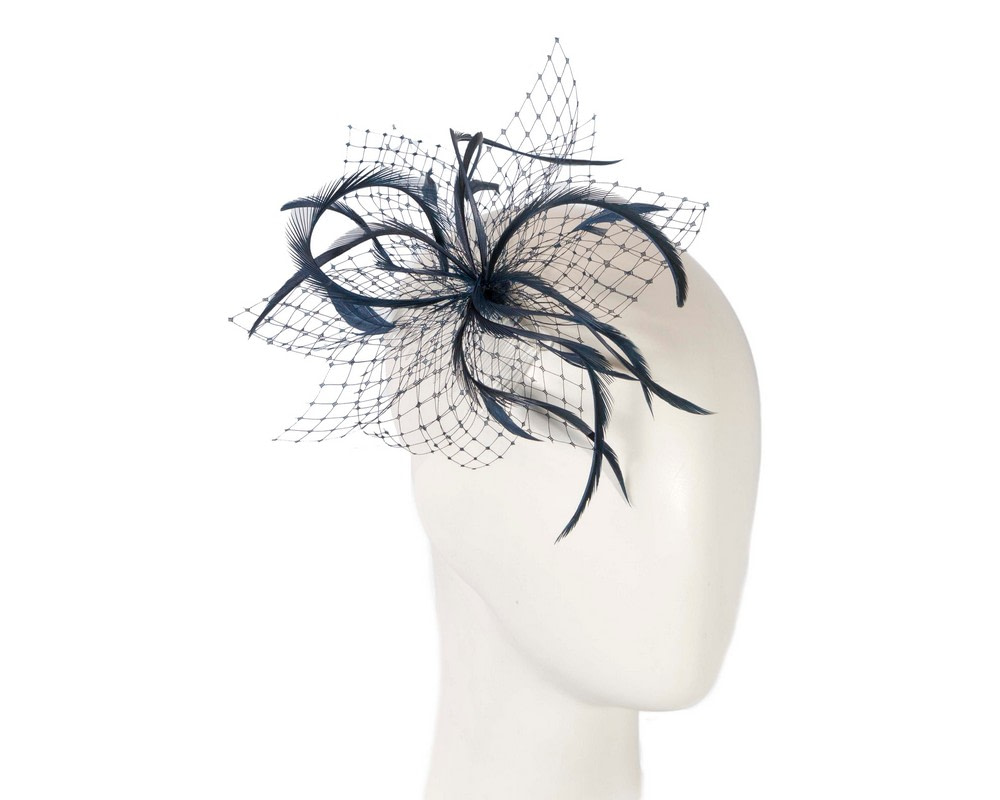 Navy Australian Made fascinator comb - Hats From OZ UK | 4825N Navy Australian Made fascinator comb - Hats From OZ UK