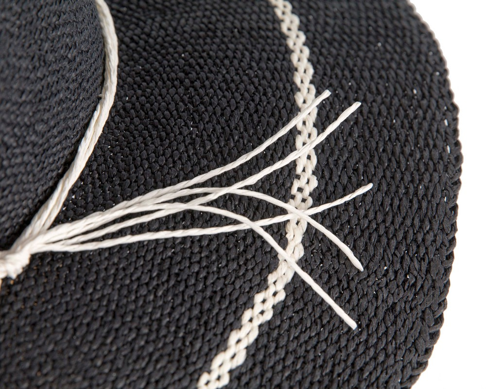 Navy Woven Natural Fiber Wide Brim Fedora - Hats From OZ UK Navy Woven Natural Fiber Wide Brim Fedora - Image 5