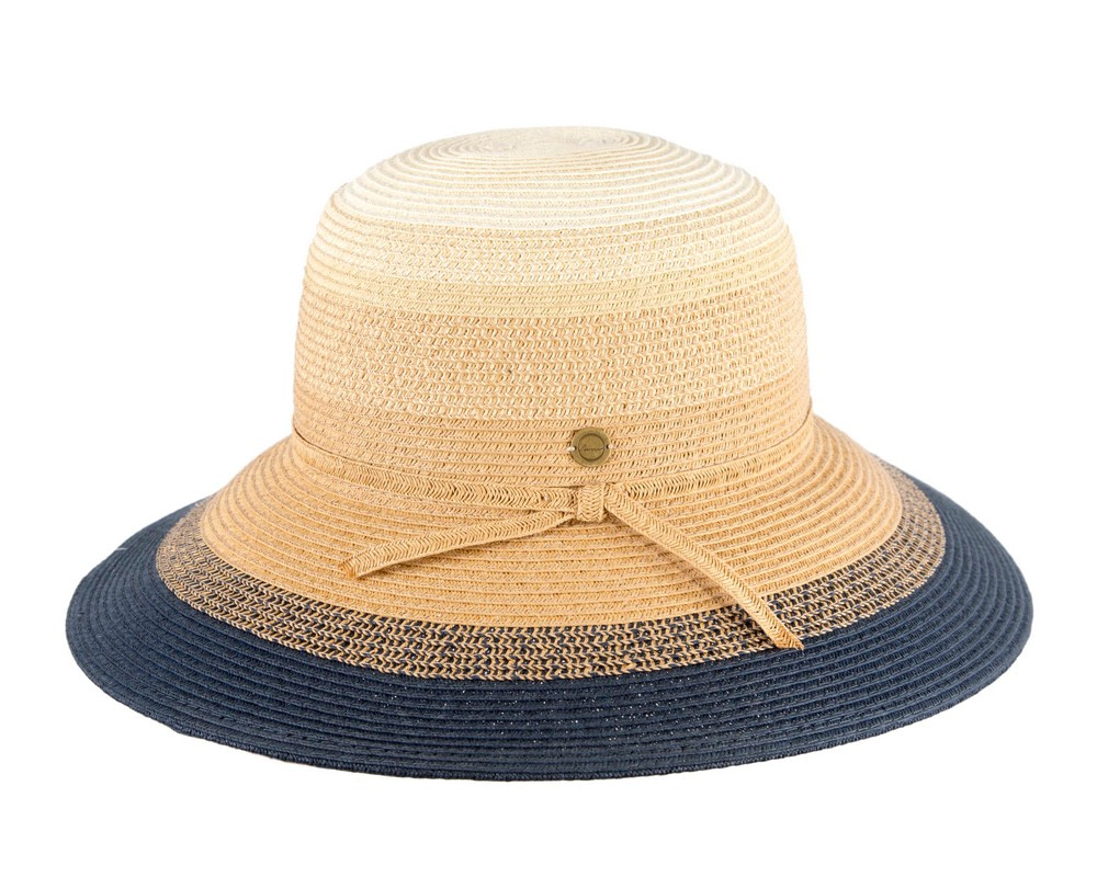 Multi-tone navy braided bucket hat - Hats From OZ UK Multi-tone navy braided bucket hat - Image 4