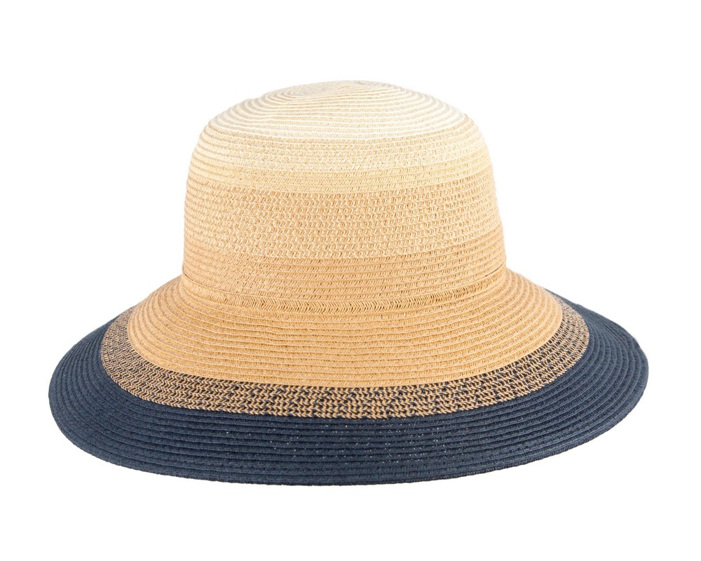 Multi-tone navy braided bucket hat - Hats From OZ UK Multi-tone navy braided bucket hat - Image 3