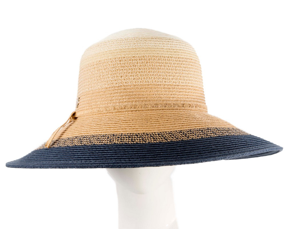 Multi-tone navy braided bucket hat - Hats From OZ UK Multi-tone navy braided bucket hat