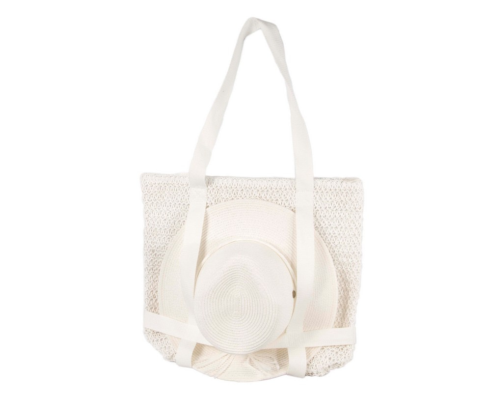 White Hat & Bag Summer Beach Set - Hats From OZ UK White Hat & Bag Summer Beach Set