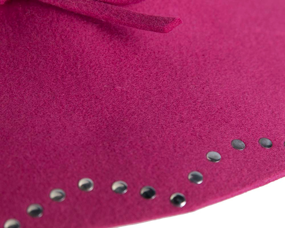 Wide brim fuchsia cloche hat by Cupids Millinery - Hats From OZ UK Wide brim fuchsia cloche hat by Cupids Millinery - Image 5