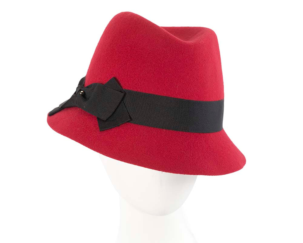 Red winter fashion trilby hat by Betmar NY - Hats From OZ UK | CU118 Red winter fashion trilby hat by Betmar NY - Hats From OZ UK