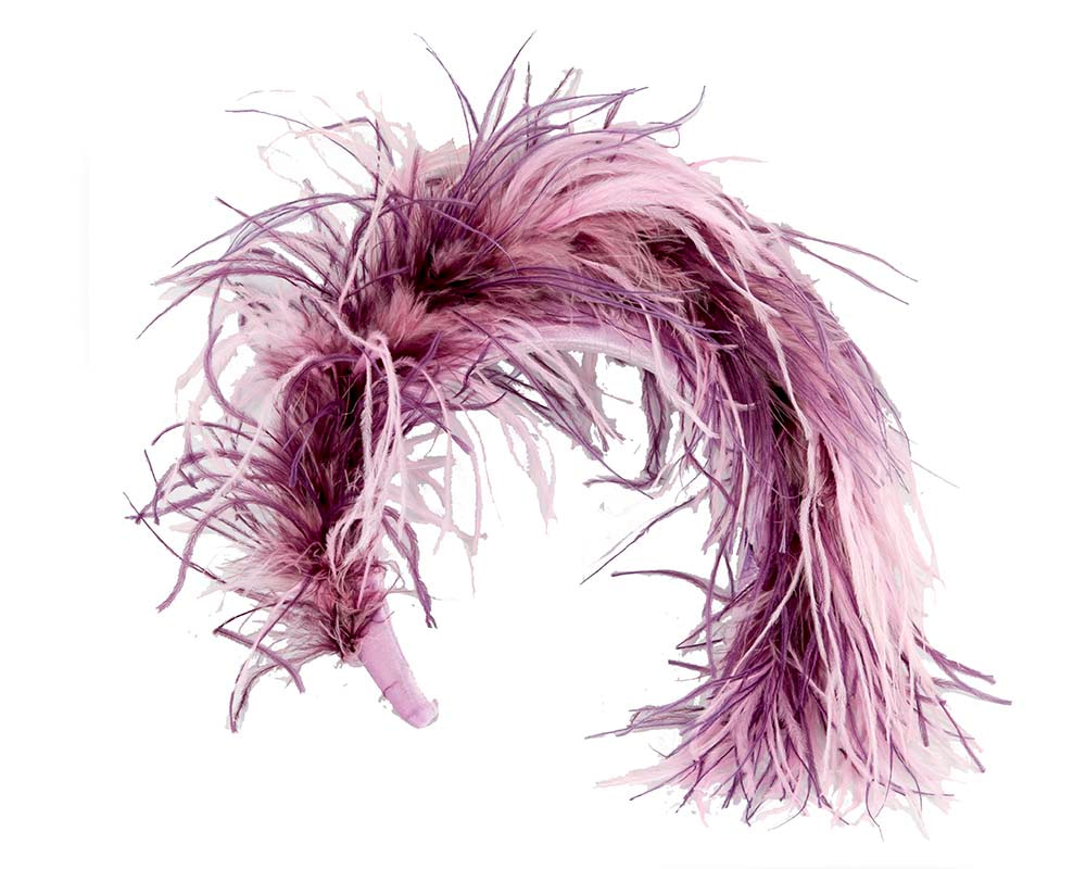 Bespoke lilac headband with оstriсh feathers by Cupids Millinery - Hats From OZ UK Bespoke lilac headband with оstriсh feathers by Cupids Millinery - Image 2
