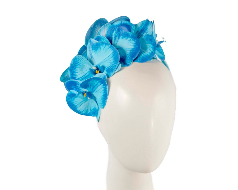 Bespoke blue orchid flower headband by Fillies Collection - Hats From OZ UK
