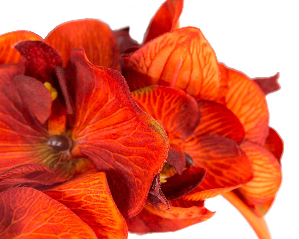 Bespoke burnt orange orchid flower headband by Fillies Collection - Image 3
